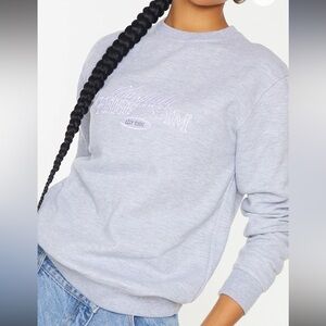 PrettyLittleThing Sweatshirt Honolulu Surf Embroidered Relaxed Long Sleeve Crew